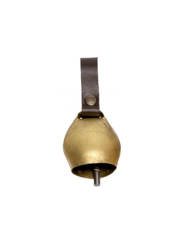 Campana de bronce con badajo de hierro y enganche de cuero